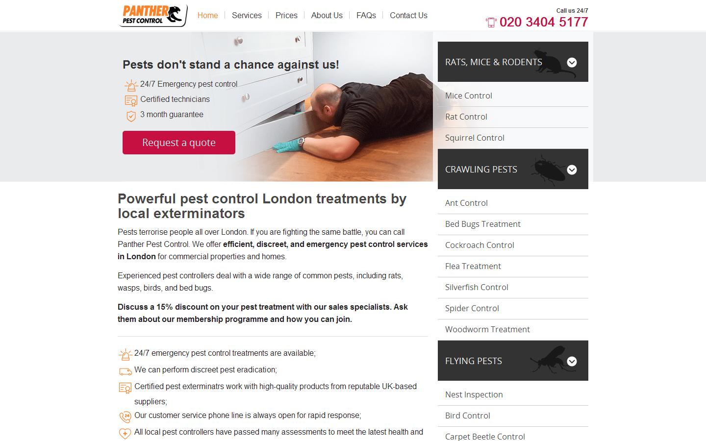 Panther pest Control Website