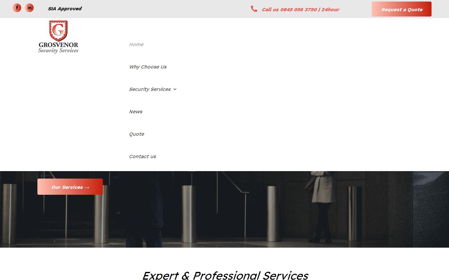Grosvenor Security Services Ltd Website