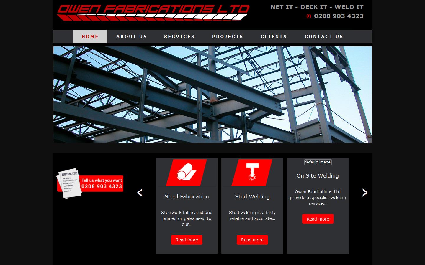 Owen Fabrications Ltd Website