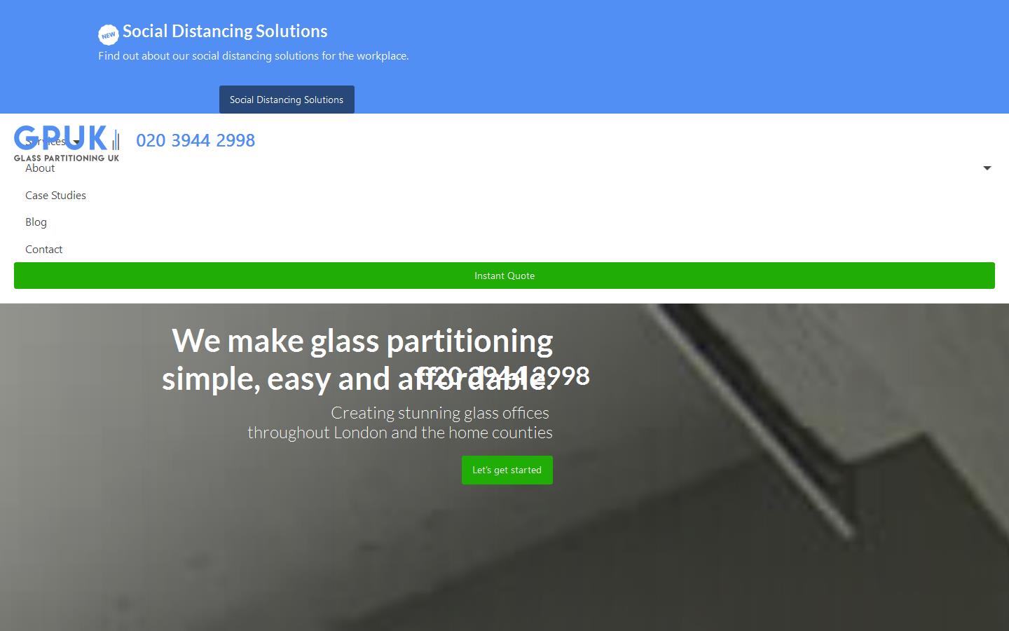 Glass Partitioning UK Website