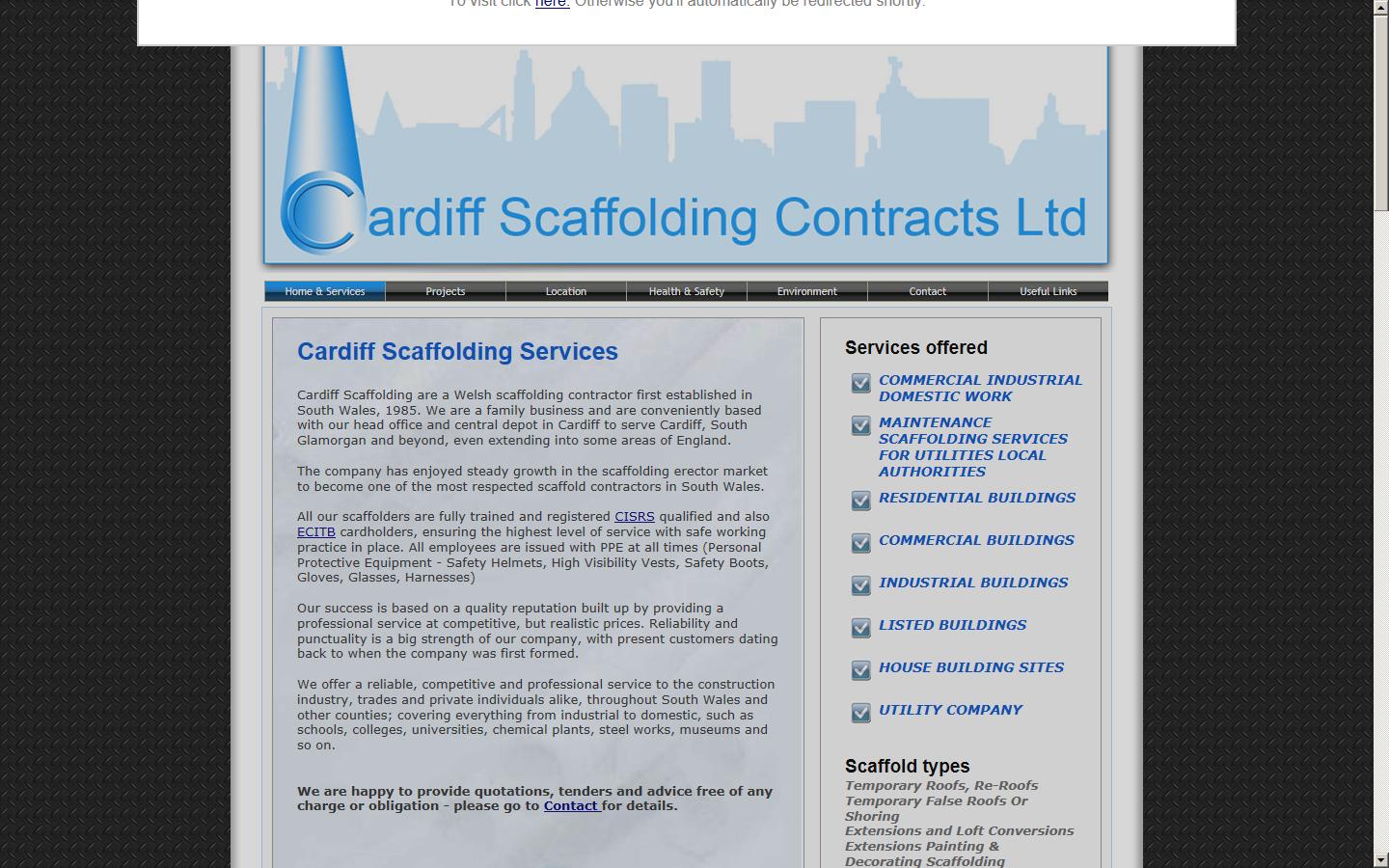 Cardiff Scaffolding Contracts Ltd Website