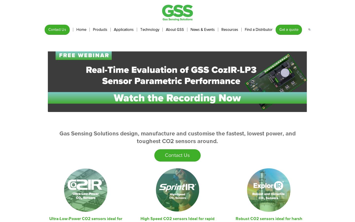 Gas Sensing Solutions (GSS) Website