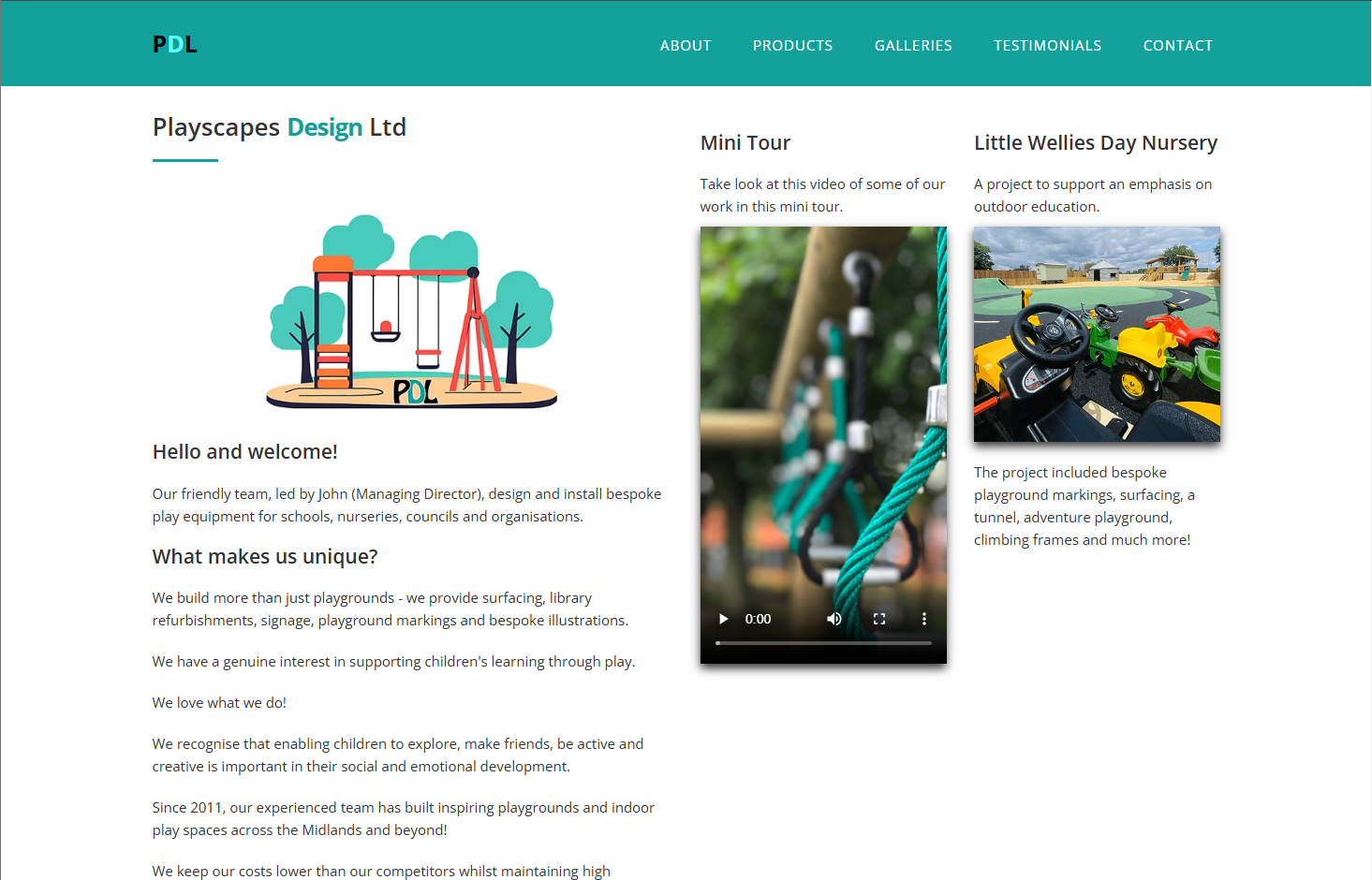 Playscapes Design Limited Website