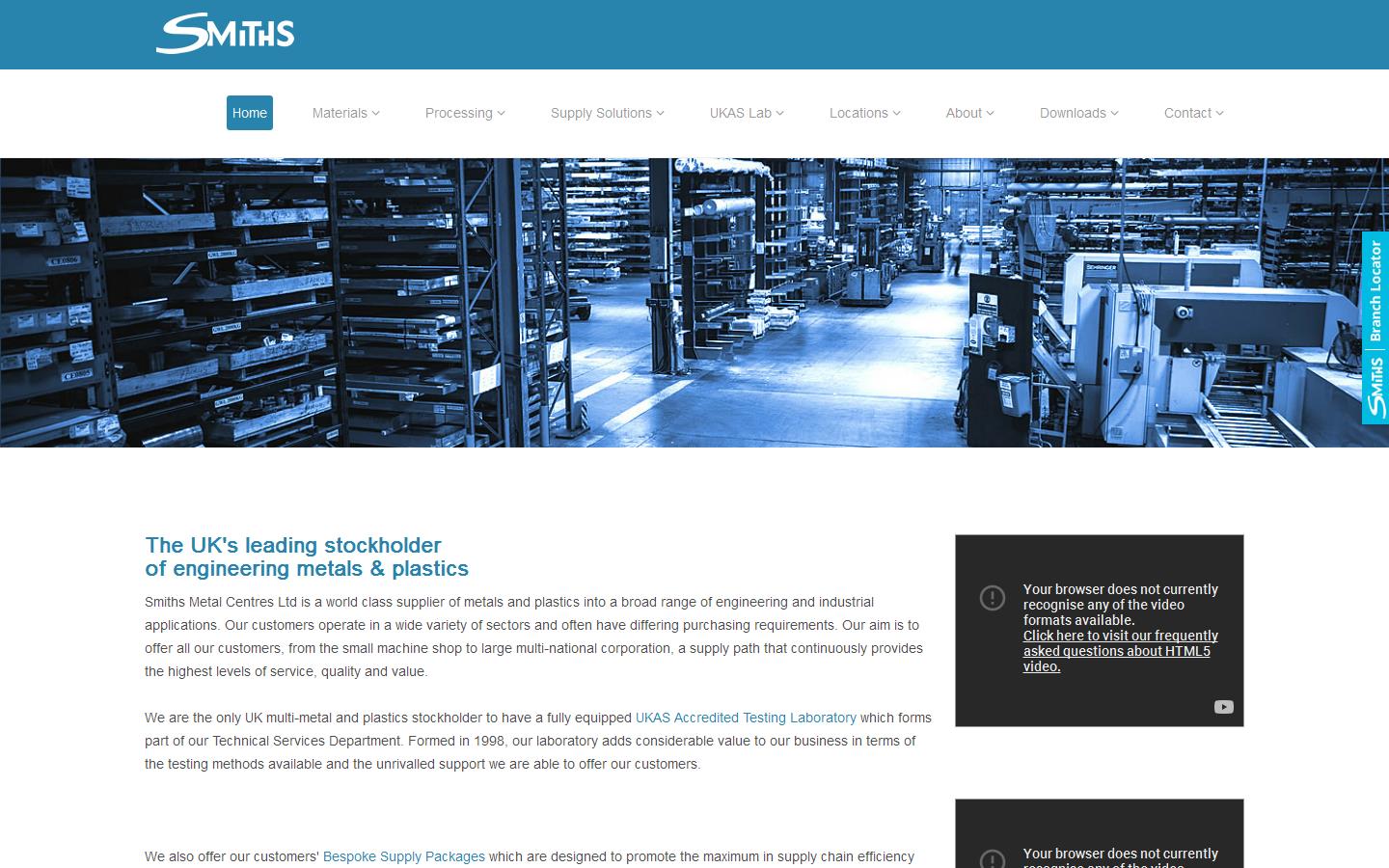 Smiths Metal Centres Ltd Website