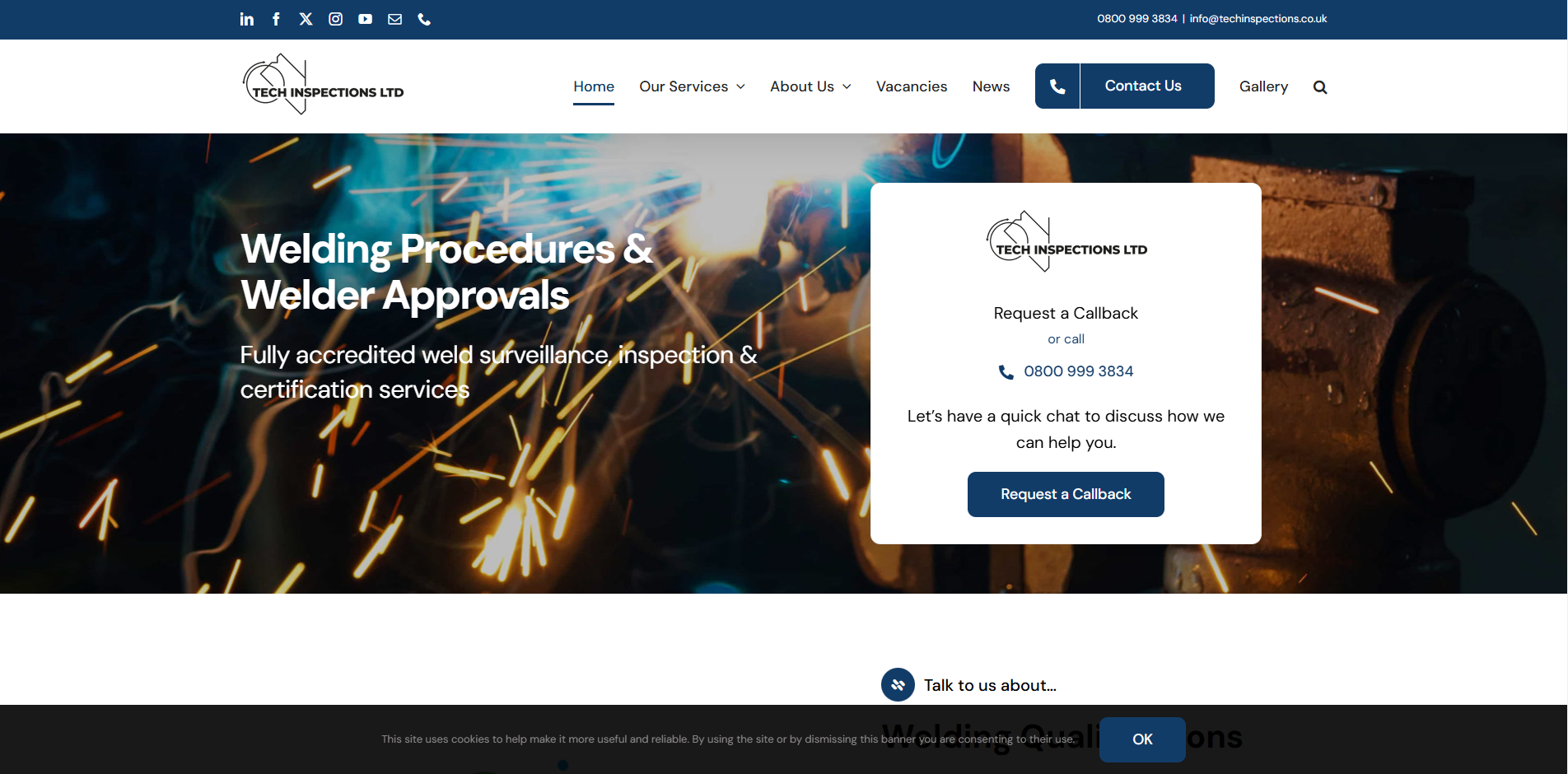 Tech Inspections Ltd Website