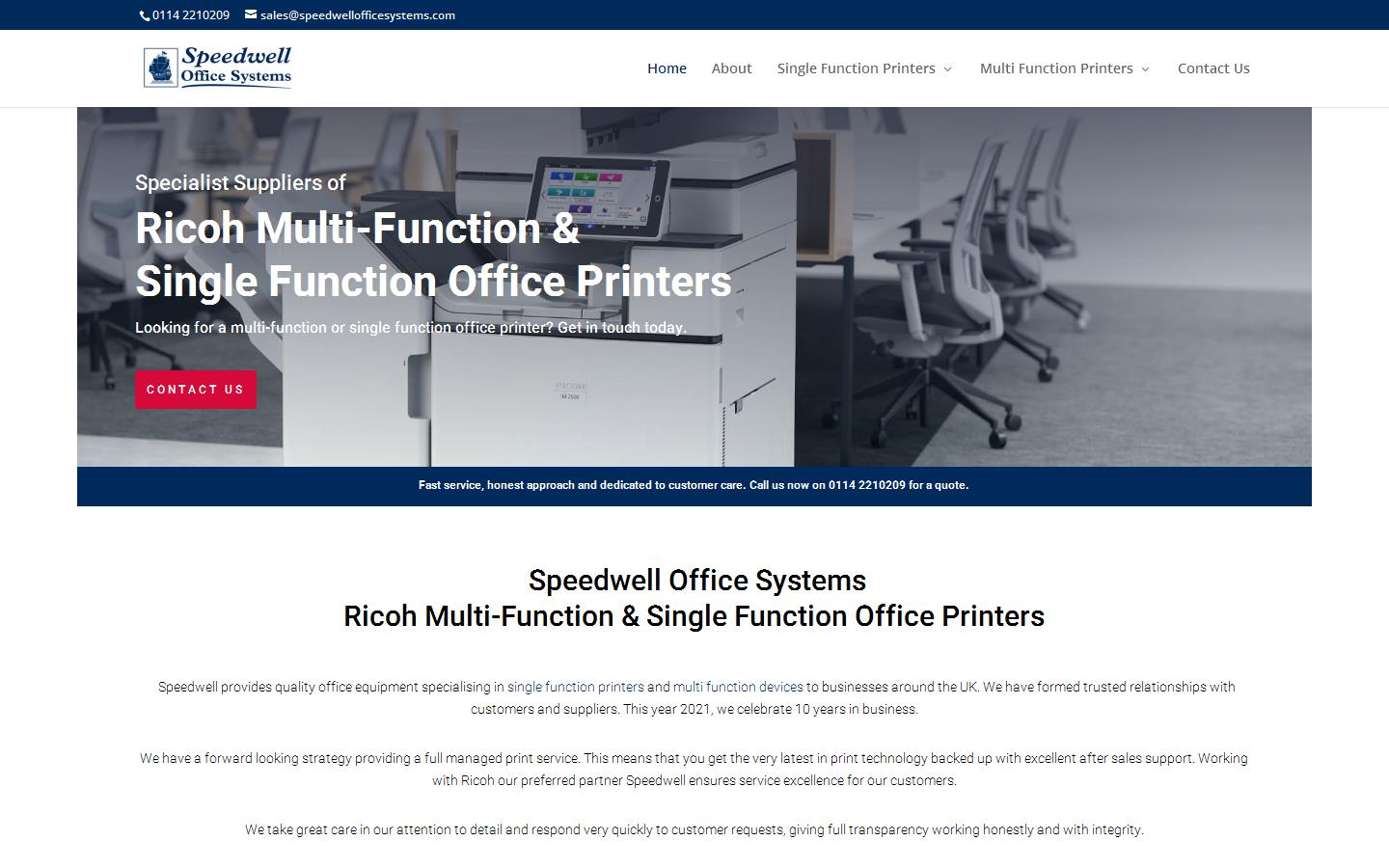 Speedwell Office Systems Ltd Website