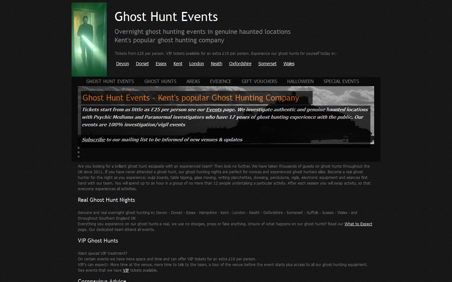 Ghost Hunt Events Ltd Website