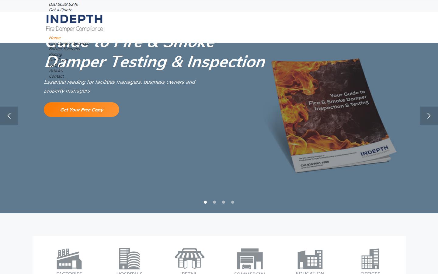 Indepth Hygiene Services Limited Website