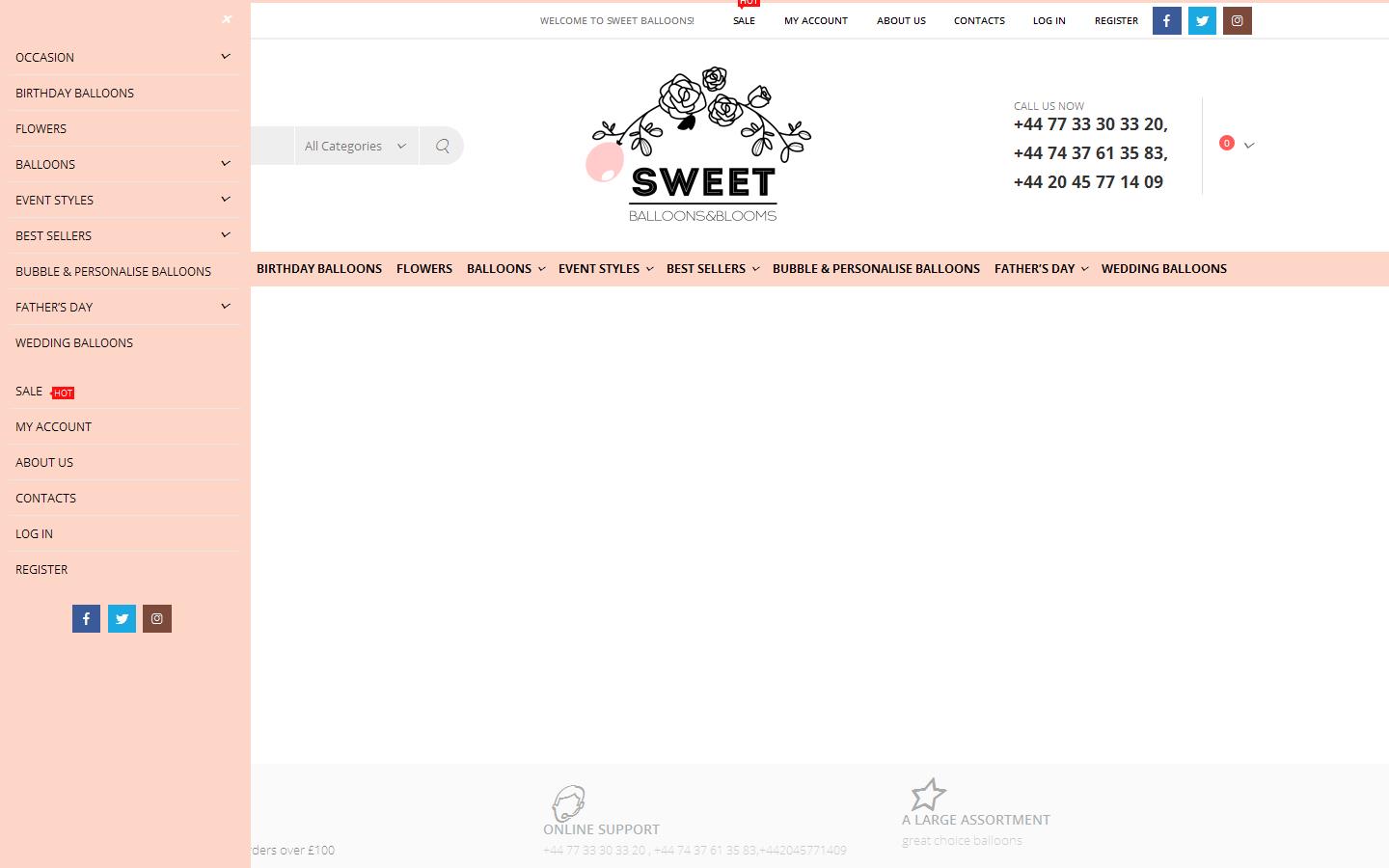 Sweet Balloons UK Website