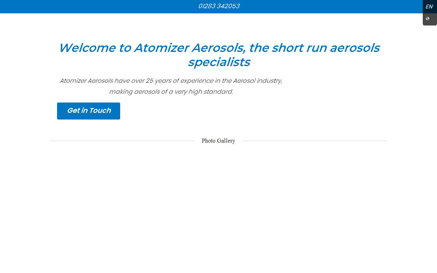 Atomizer Aerosols Ltd Website