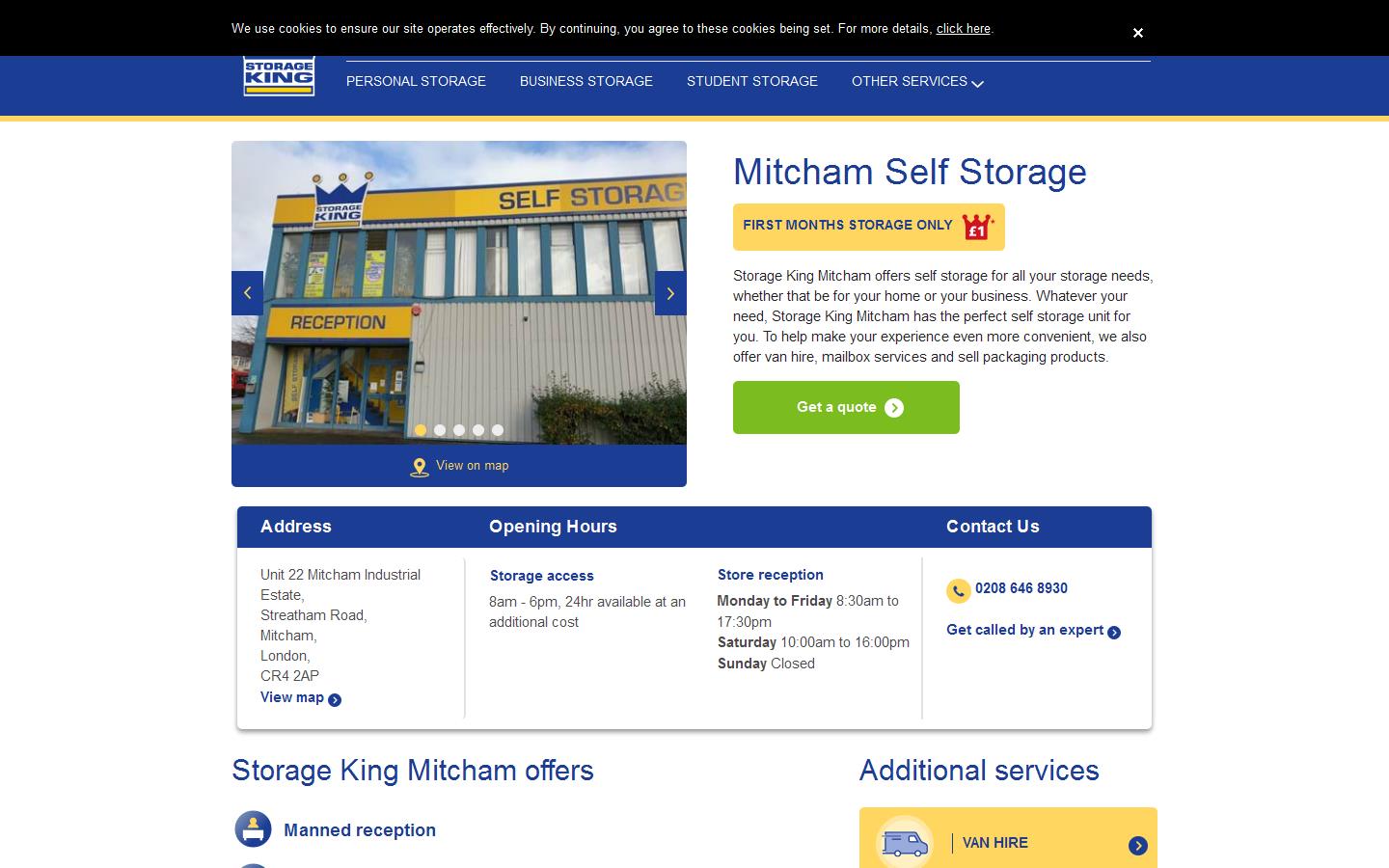 Storage King Mitcham Website