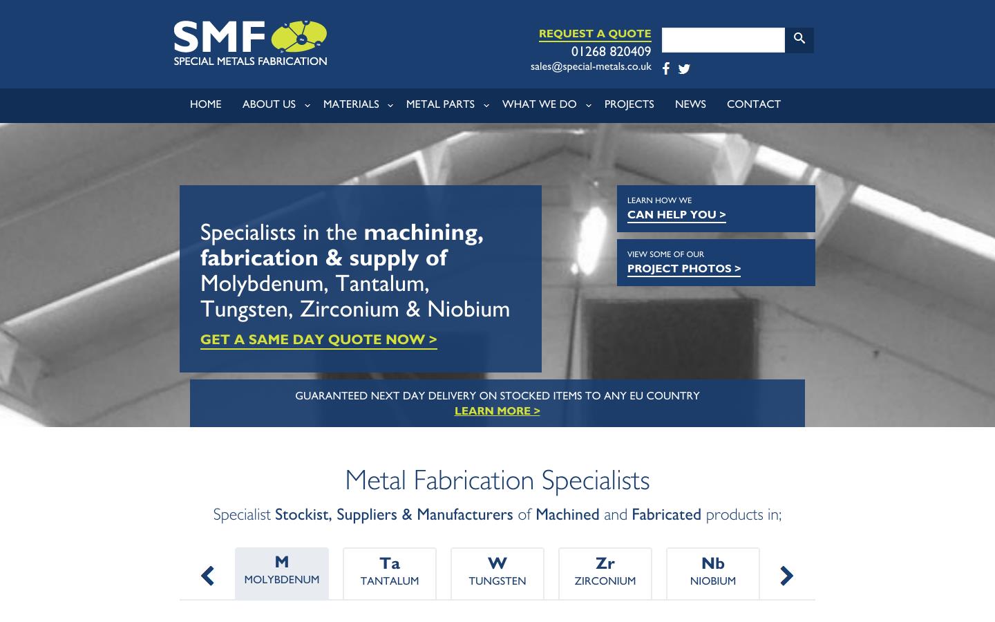 Special Metals Fabrication Website