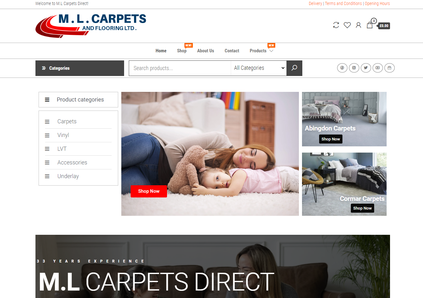 M.L Carpets & Flooring Website