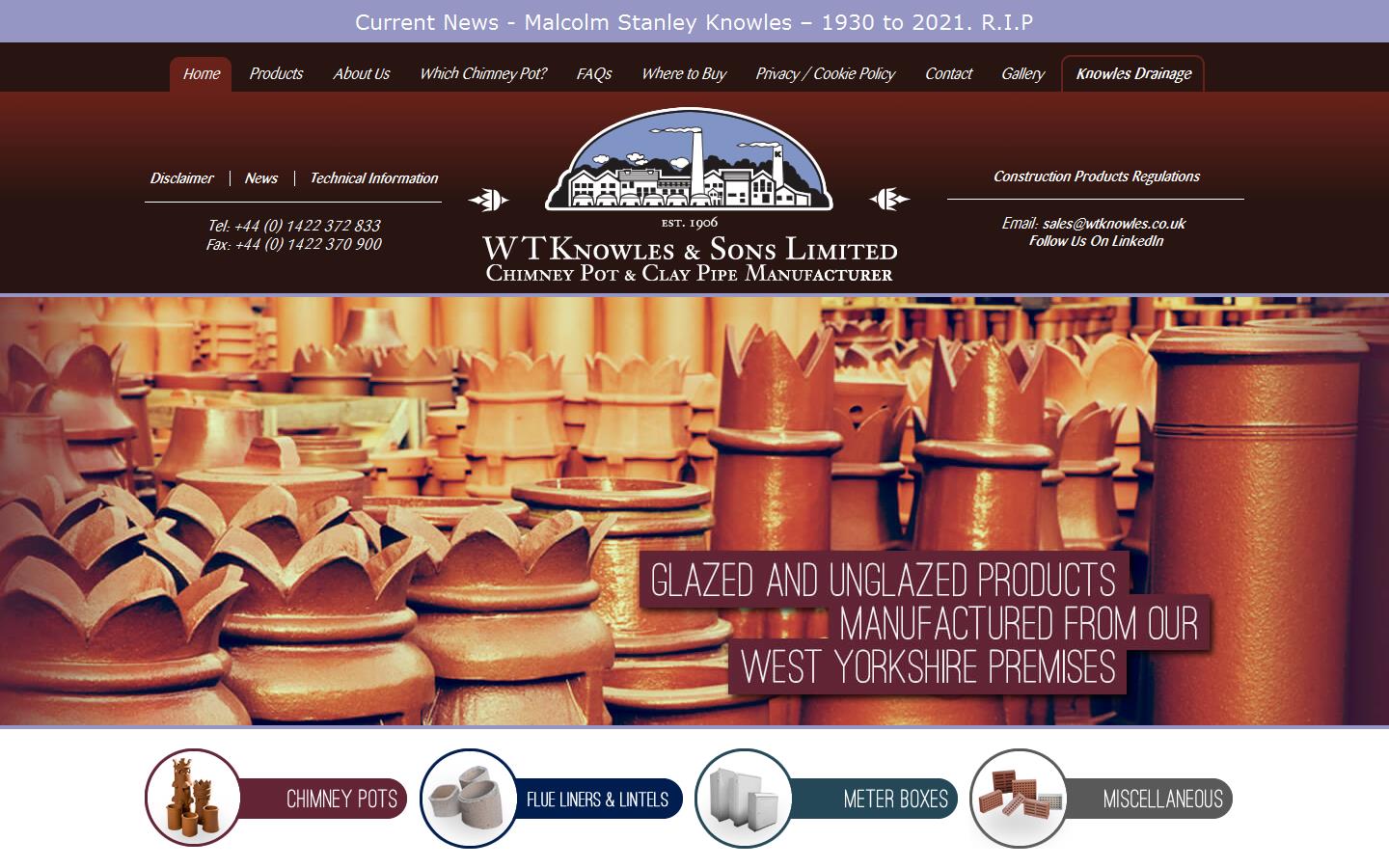 WT Knowles & Sons Ltd Website