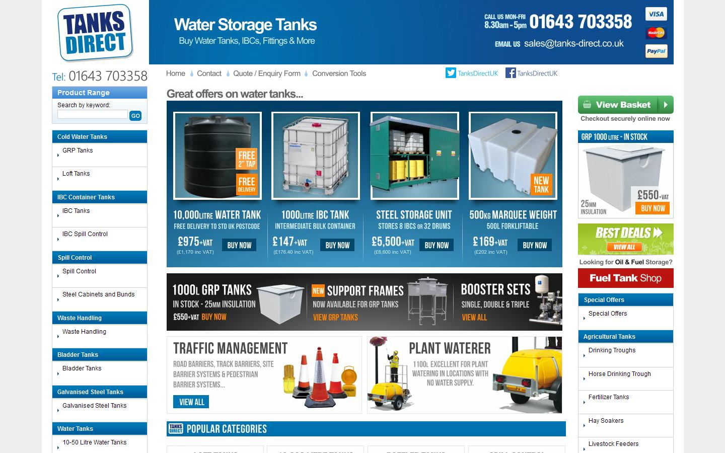 Tanks Direct Ltd Website