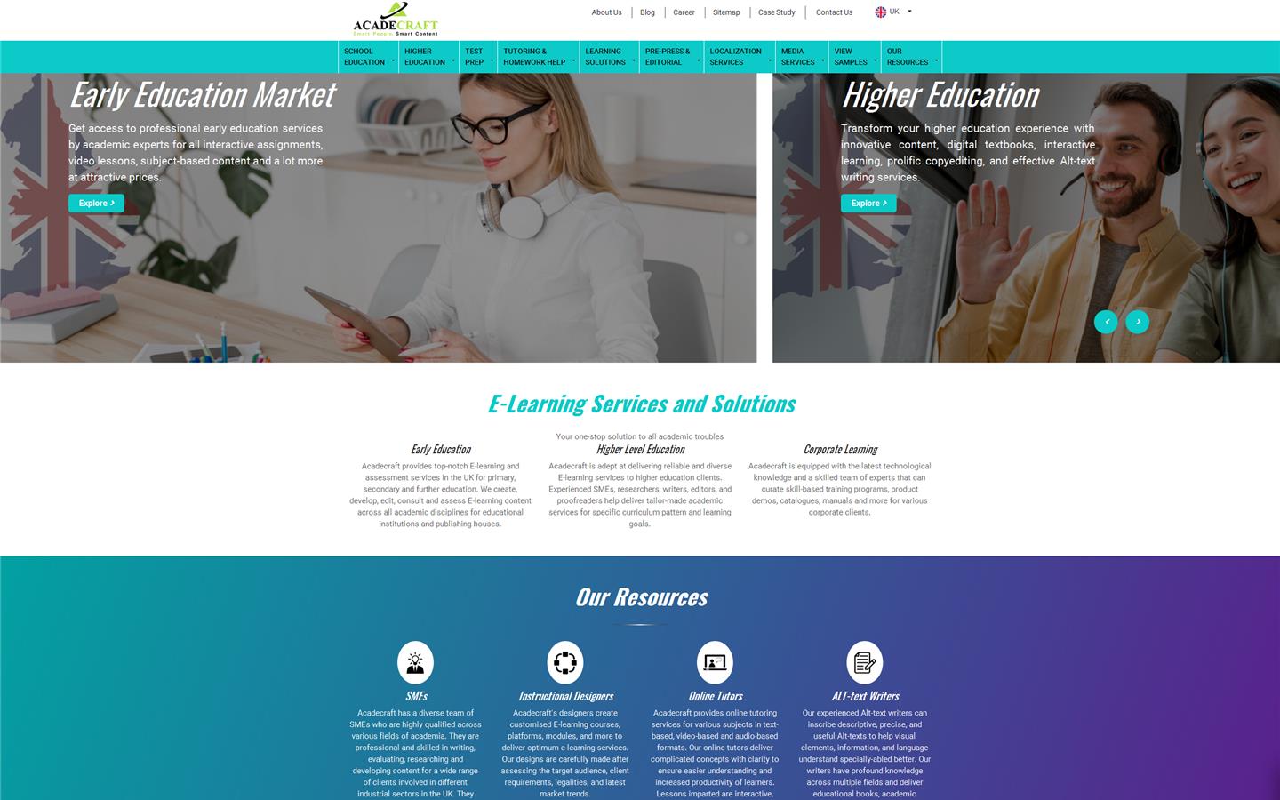 Acadecraft Private Limited Website