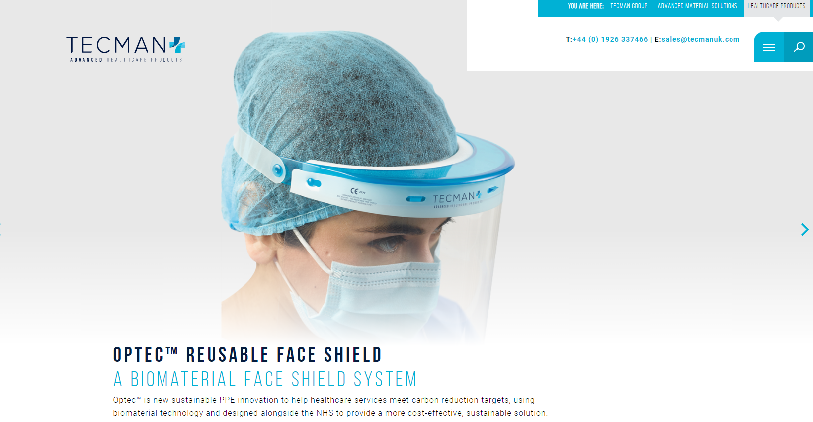 Tecman Advanced Healthcare Products Website