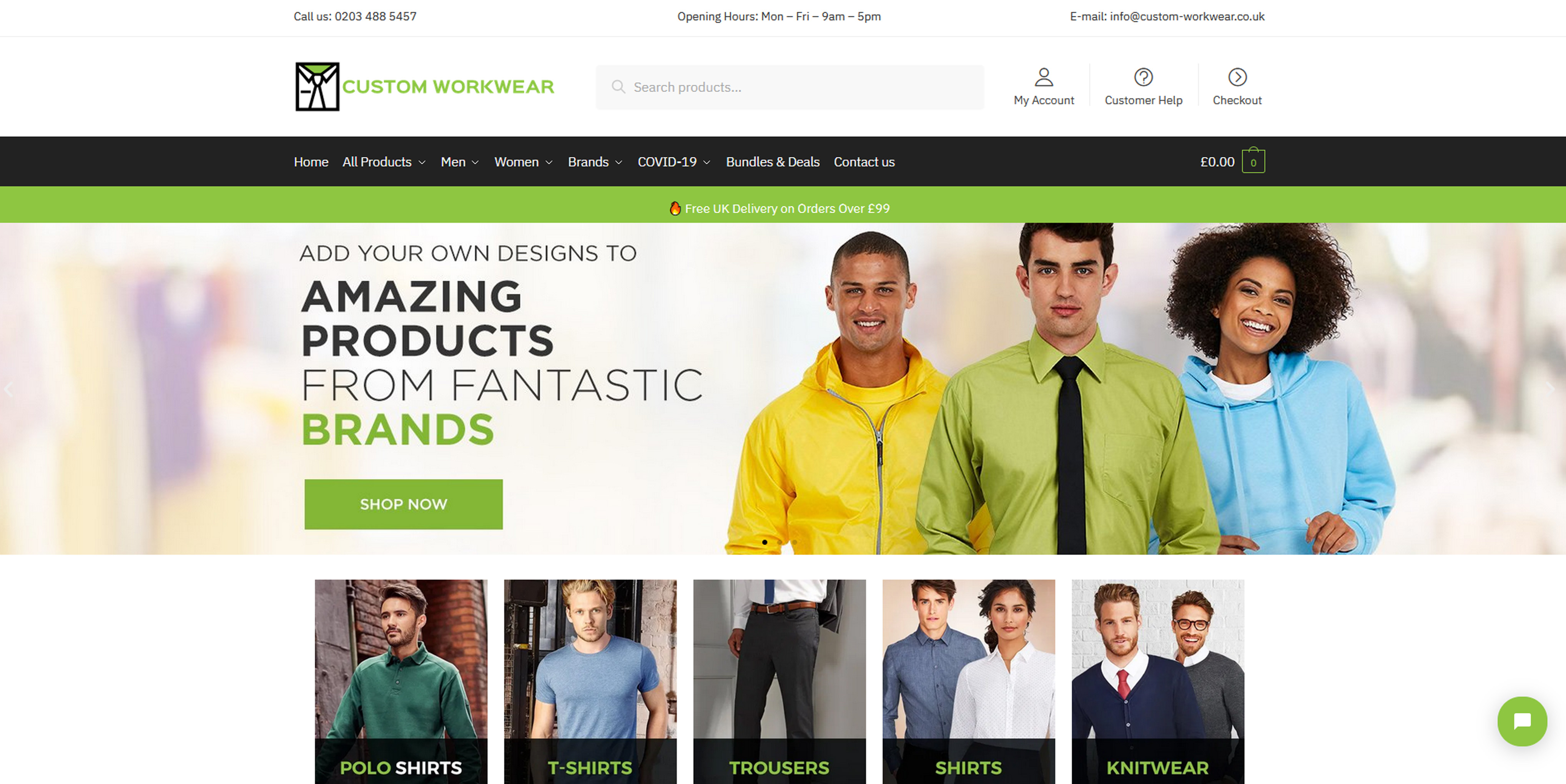 Custom Workwear Website