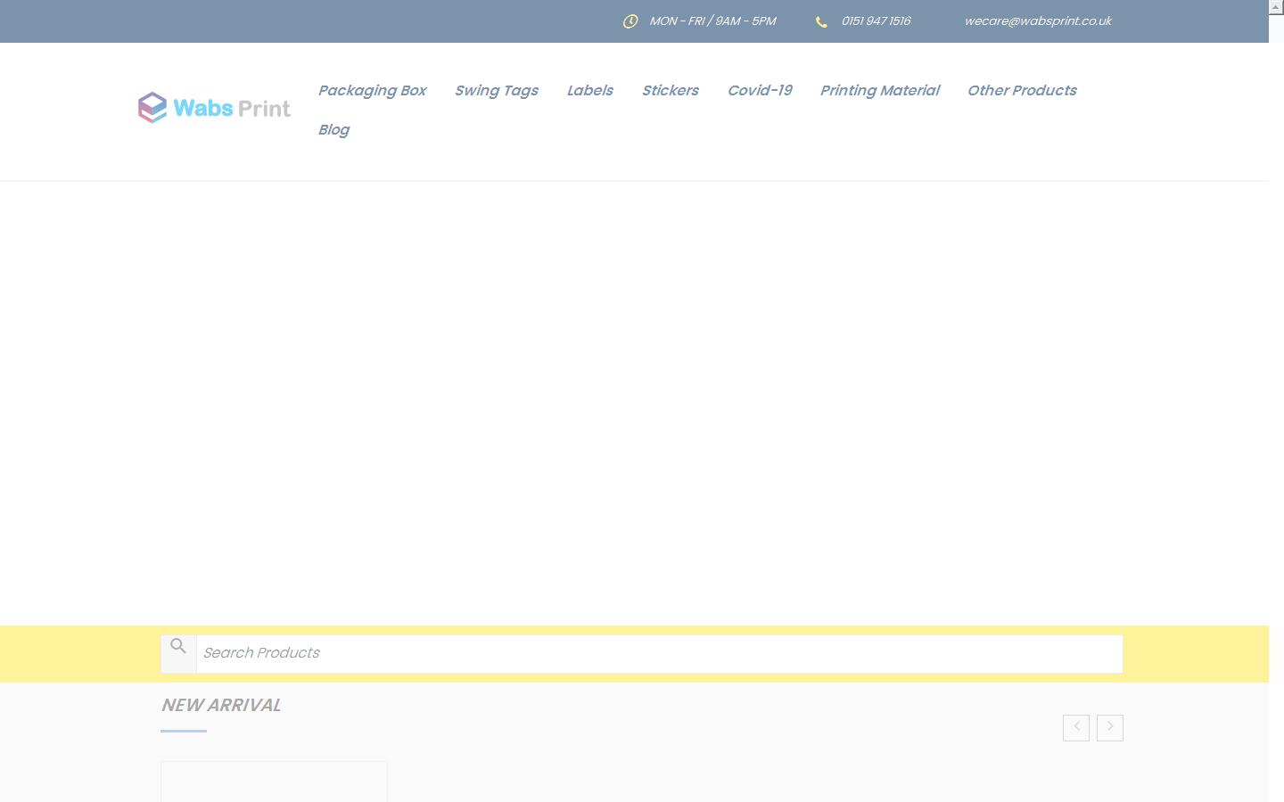Wabs Print and Packaging Website