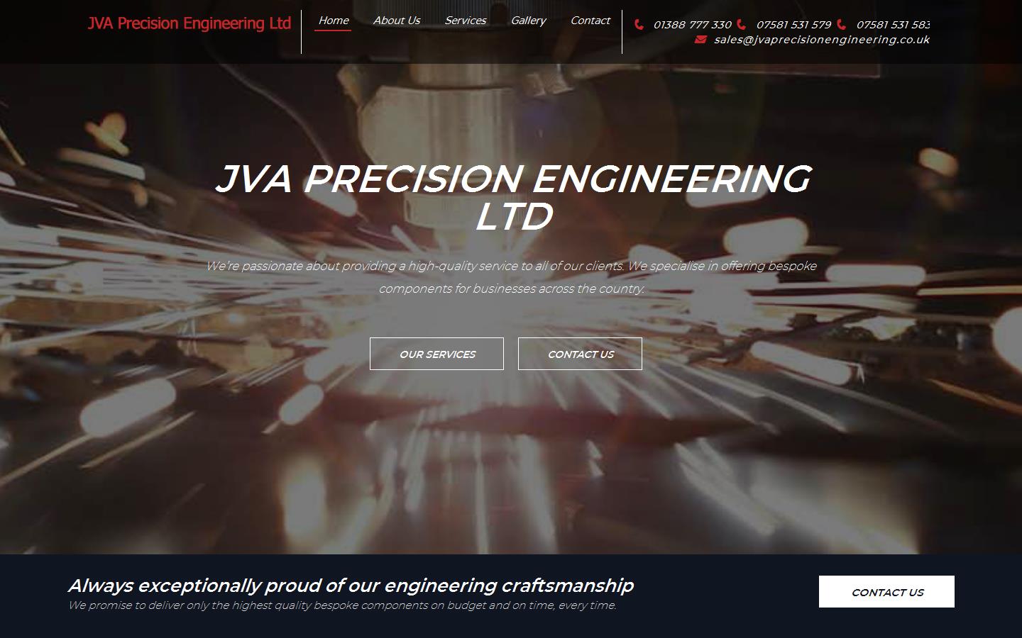 JVA Precision Engineering Ltd Website