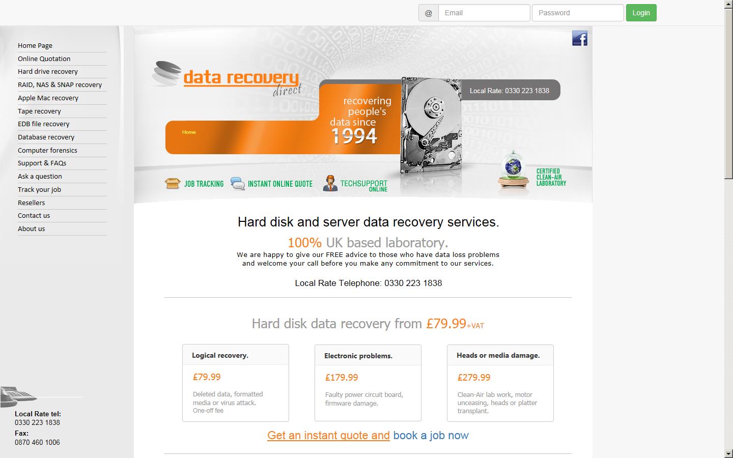 Data Recovery Direct Website