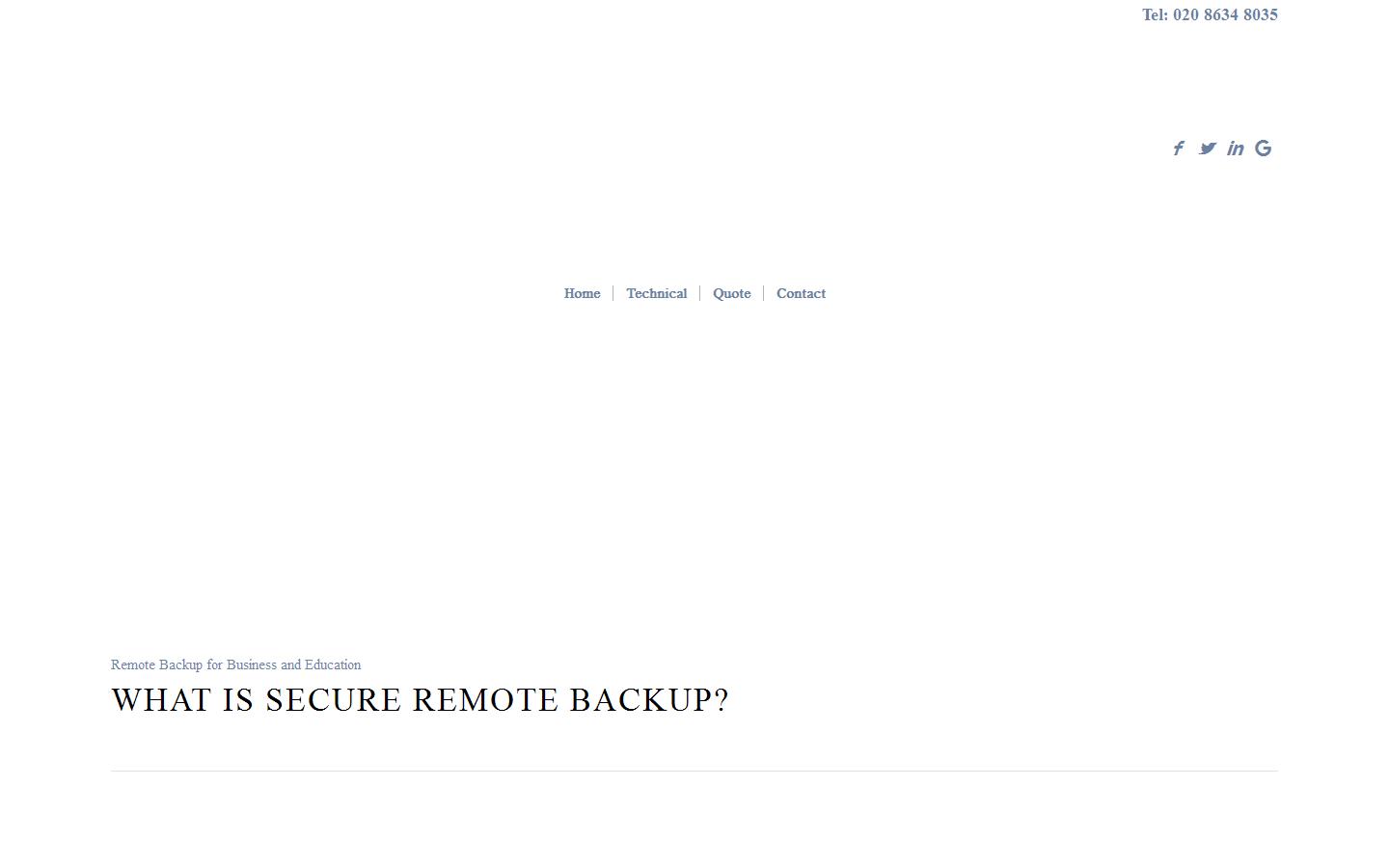Secure Remote Backup Website