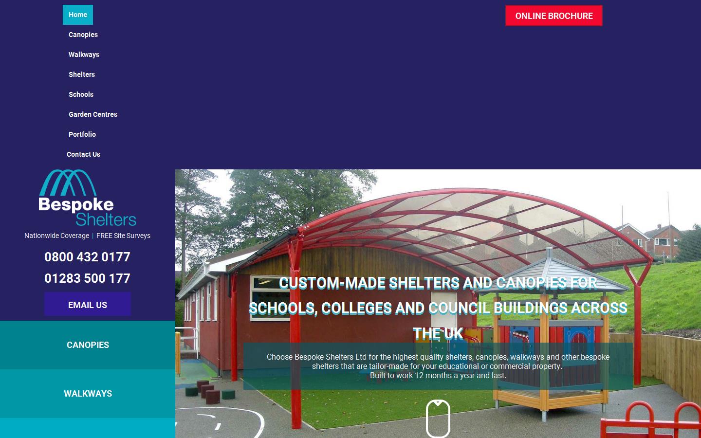 Bespoke Shelters Website