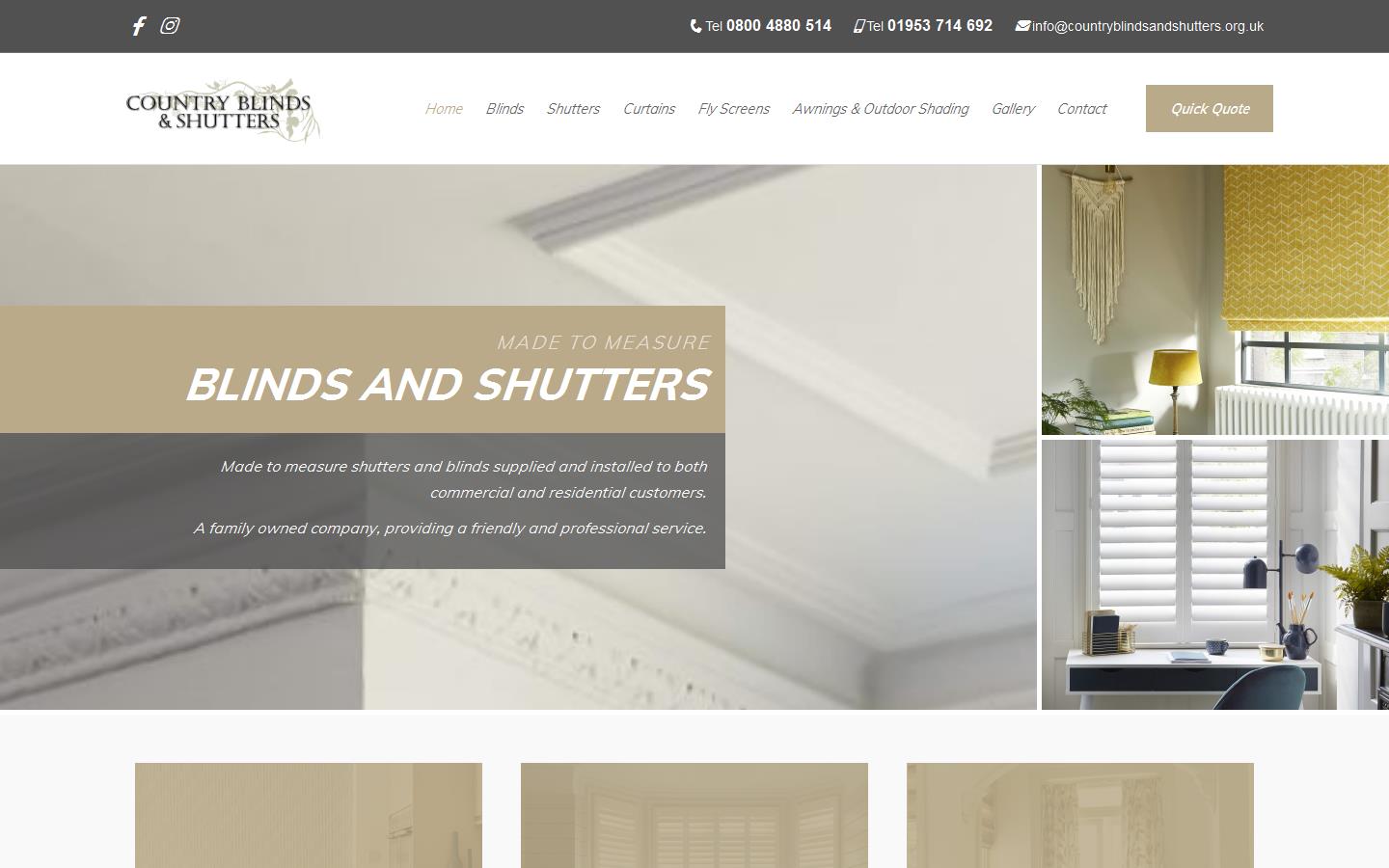 Country Blinds & Shutters Ltd Website
