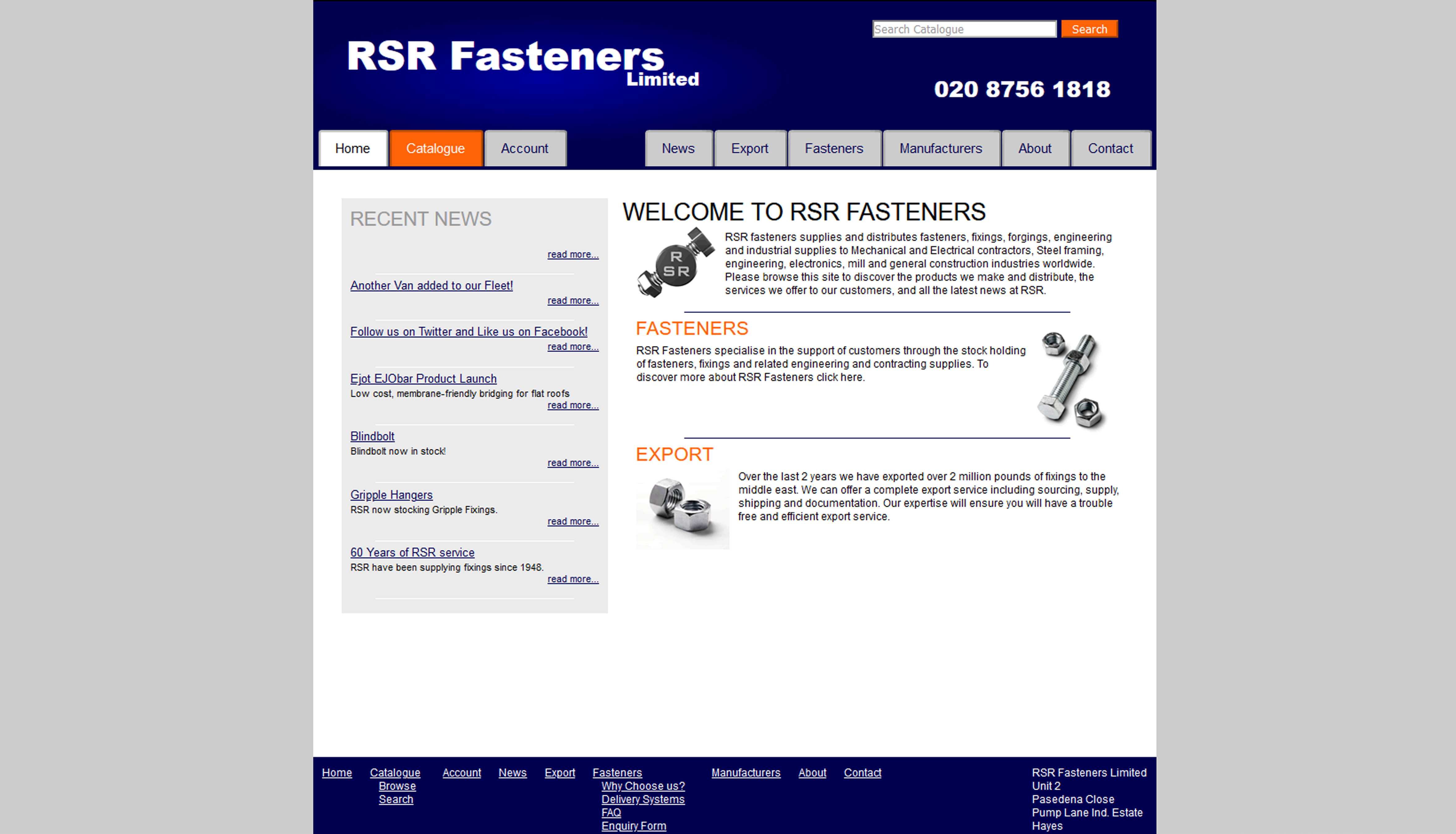 RSR Fasteners Ltd Website