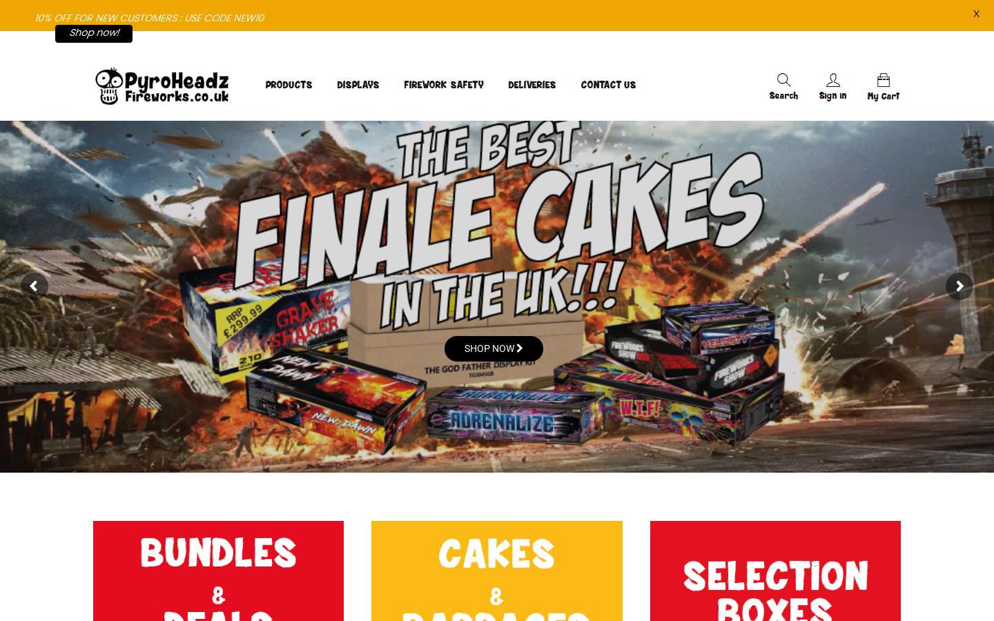 Pyro Headz Fireworks Website