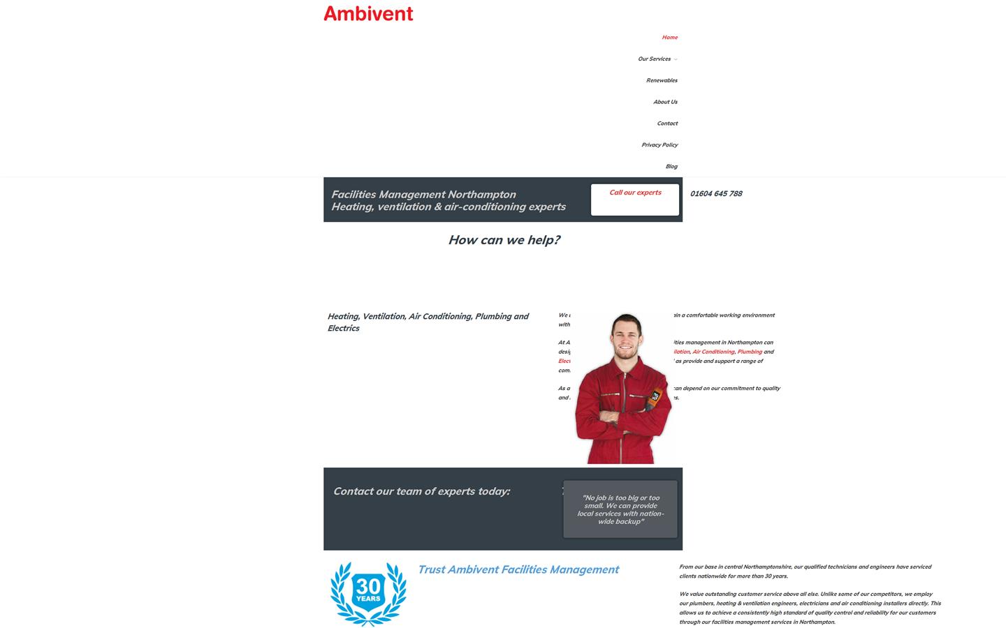 Ambivent Facilities Management Website