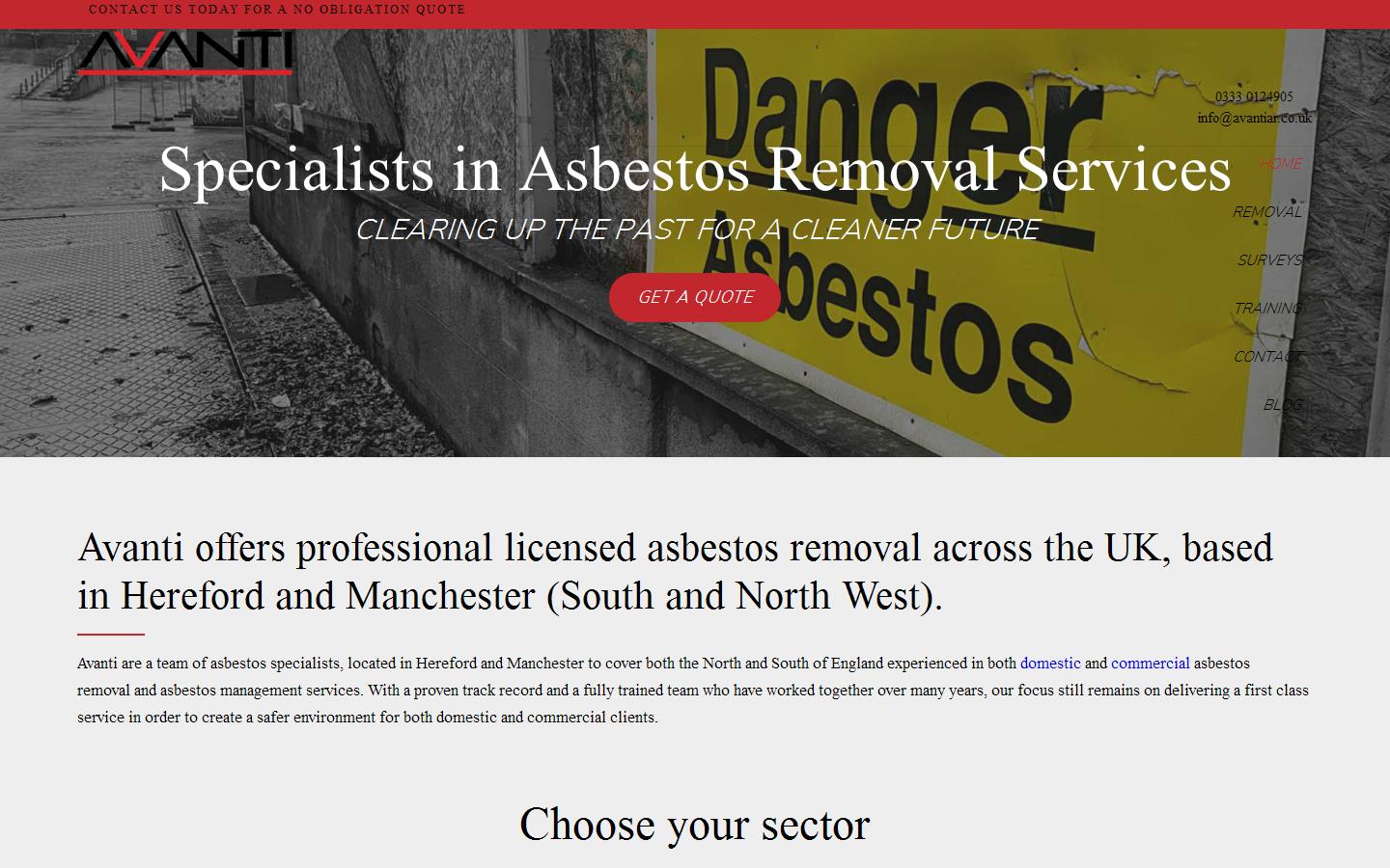 Avanti Asbestos Removal Ltd Website