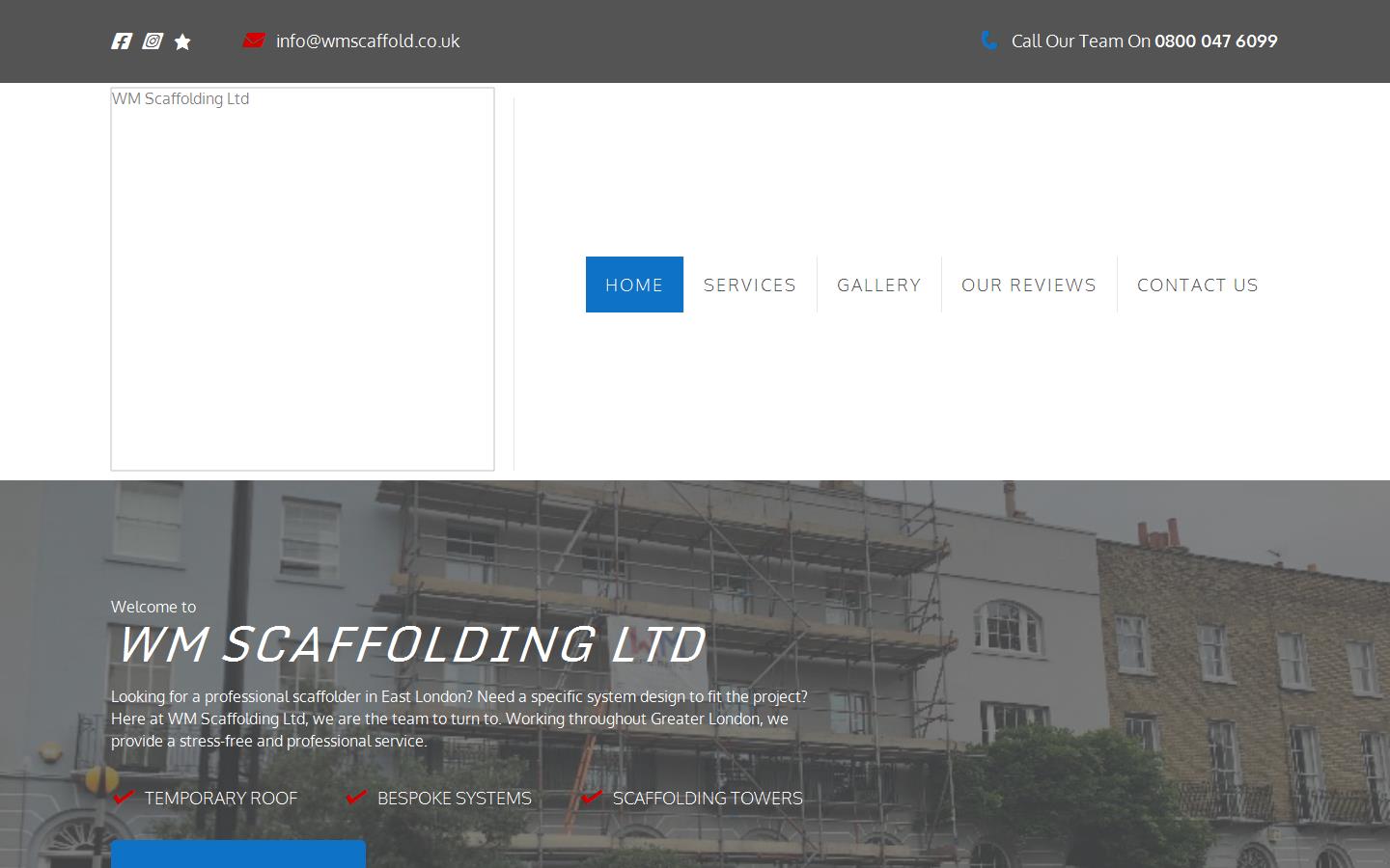 WM Scaffolding Ltd Website