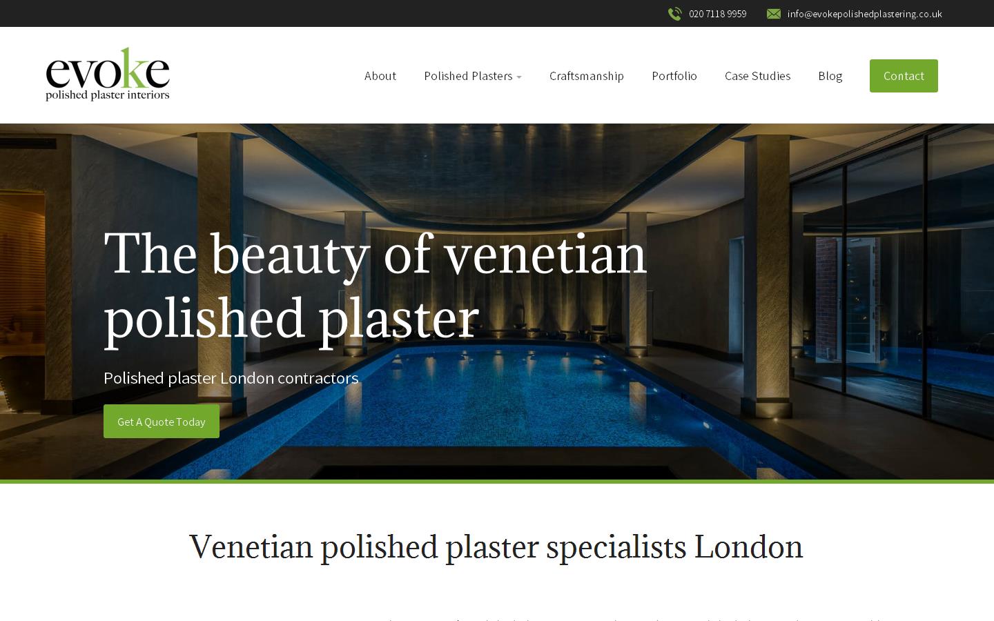 Evoke Polished Plaster Interiors Website