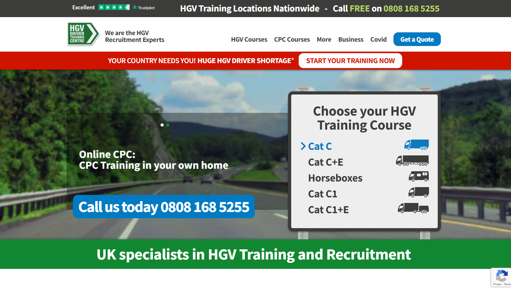 HGV Driver Training Centre Website