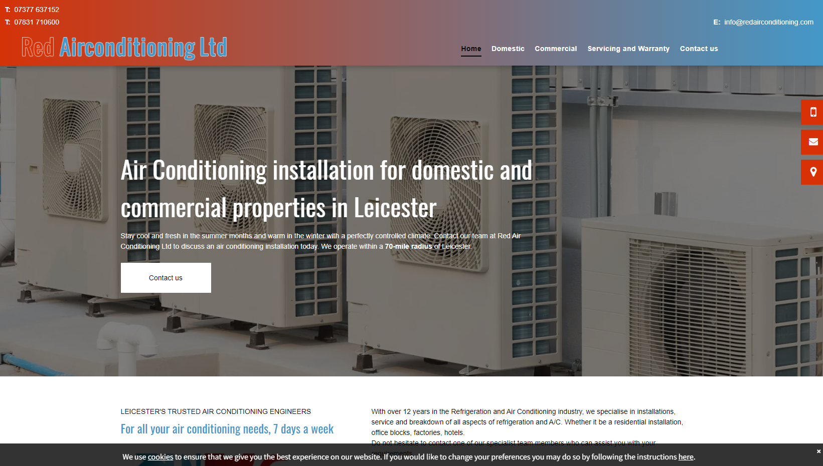 Red Air Conditioning Website