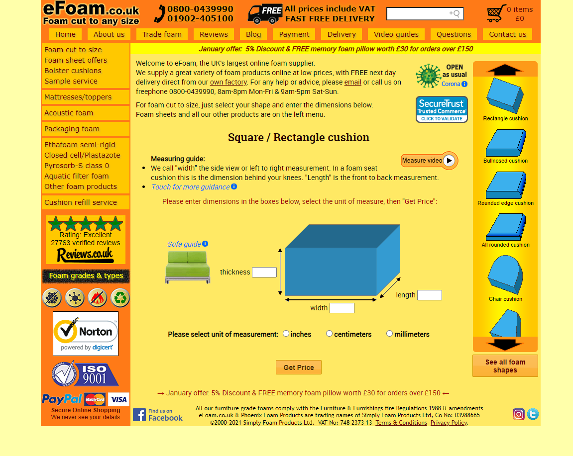 Simply Foam Products Ltd Website