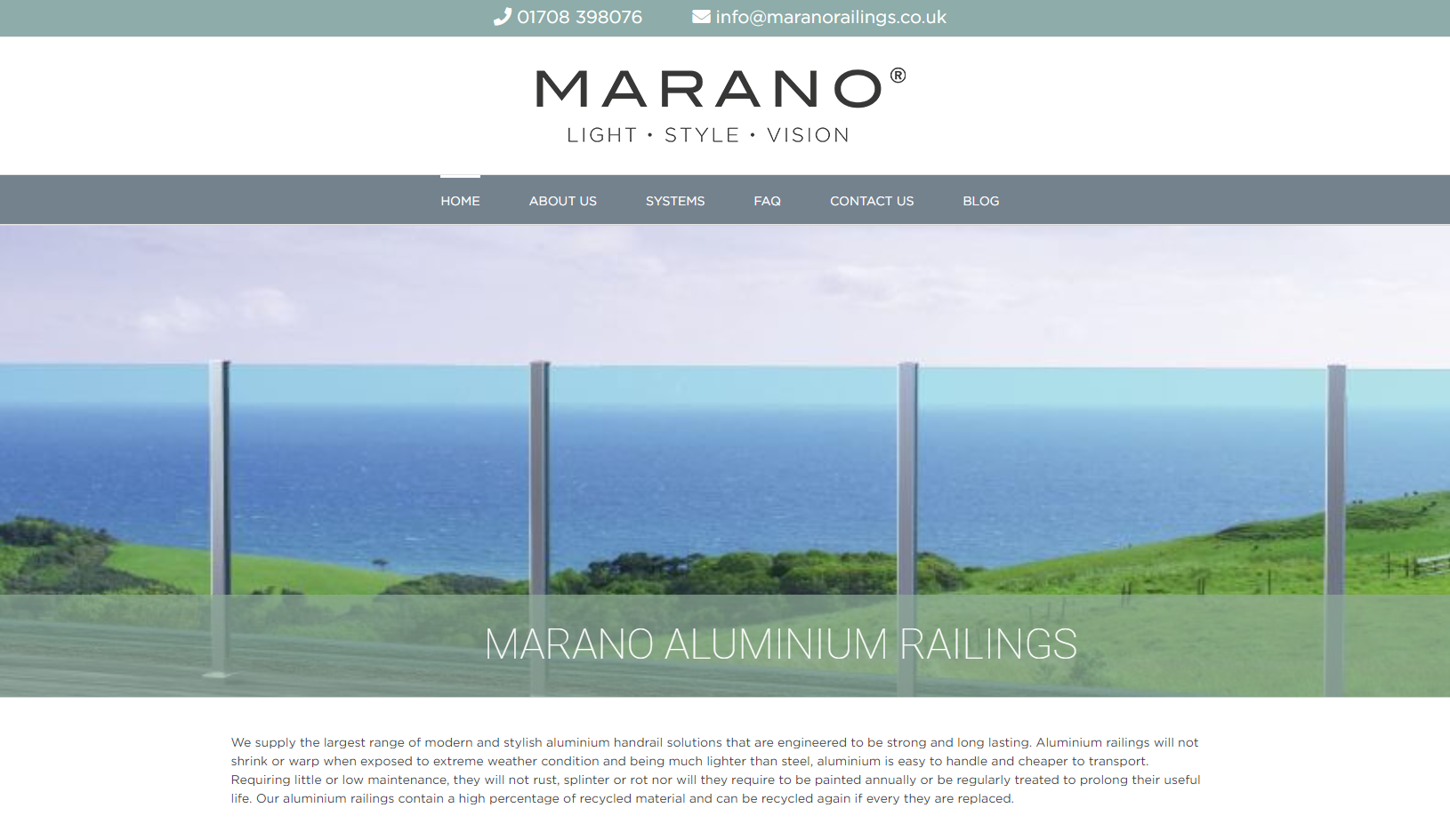 Marano Railings Website