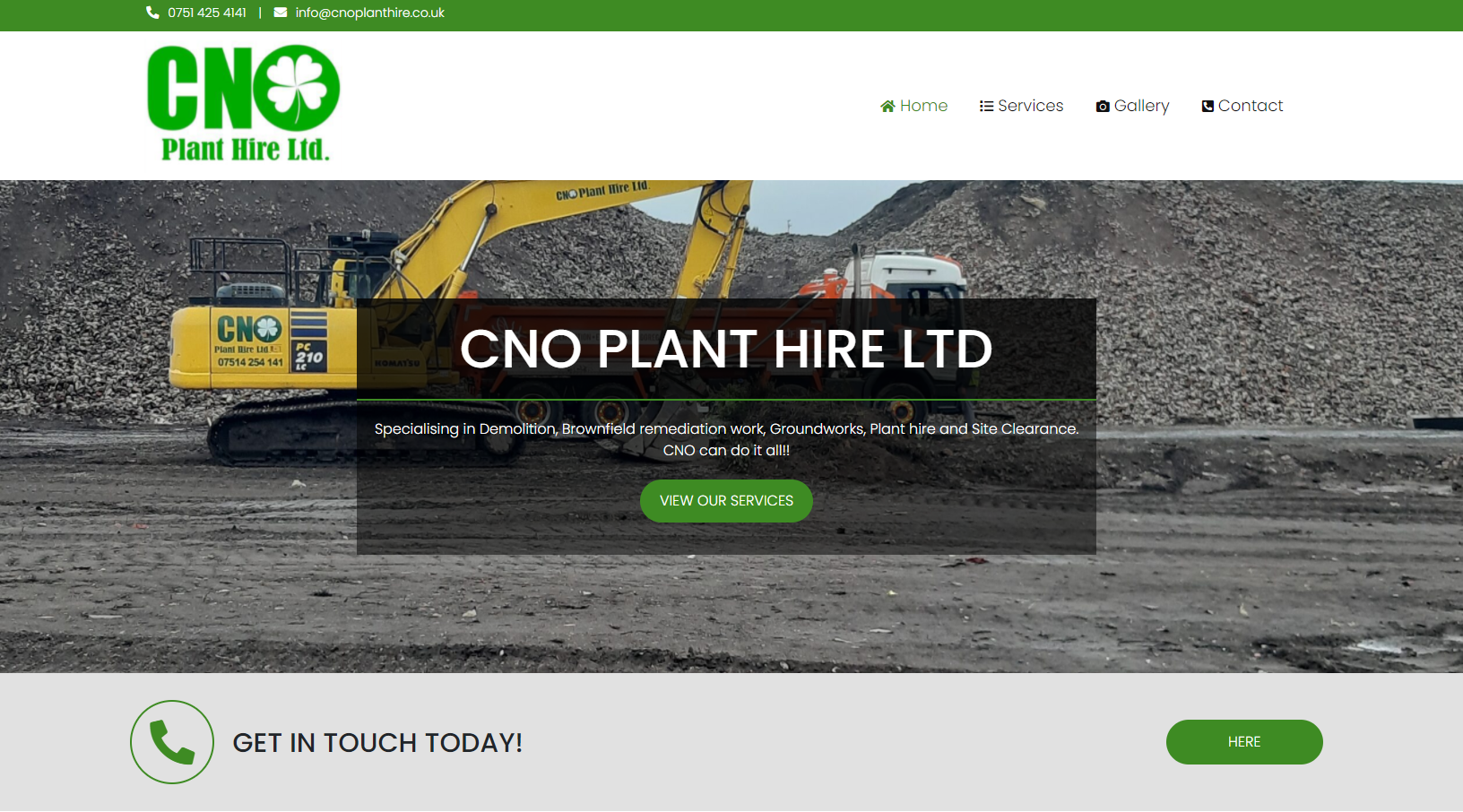 CNO Plant Hire Website