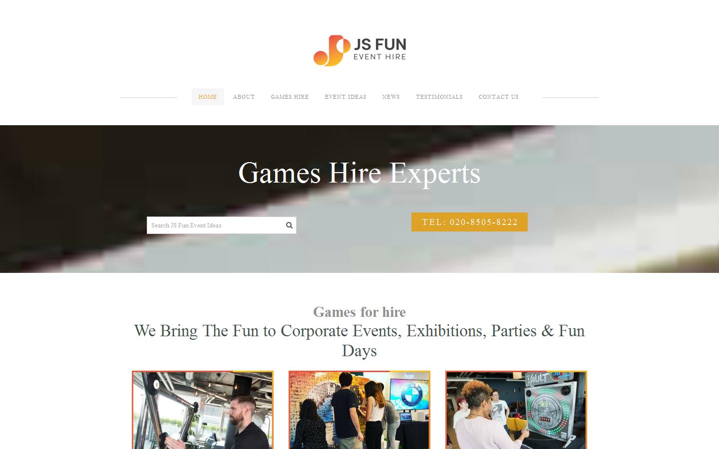 JS Fun Event Hire Website