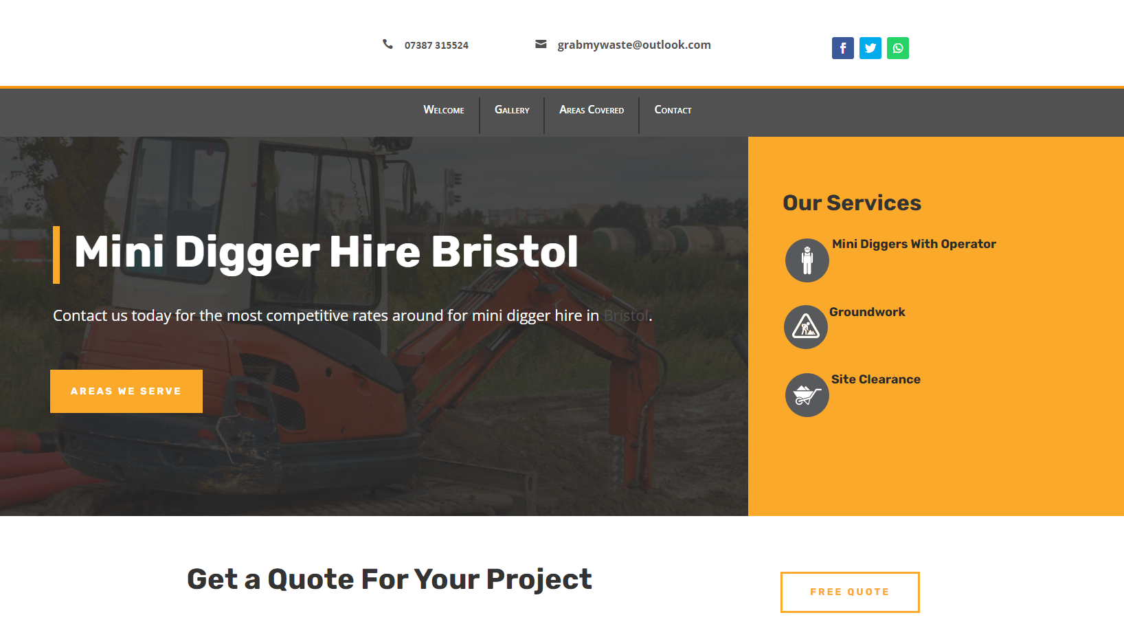 Bristol Digger Hire Website