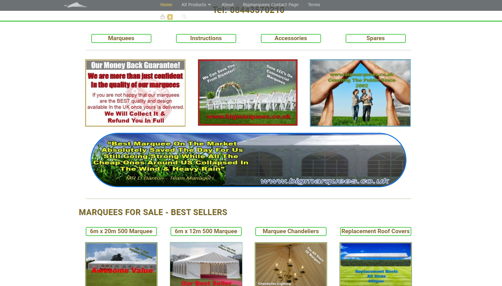 Bigmarquees Website