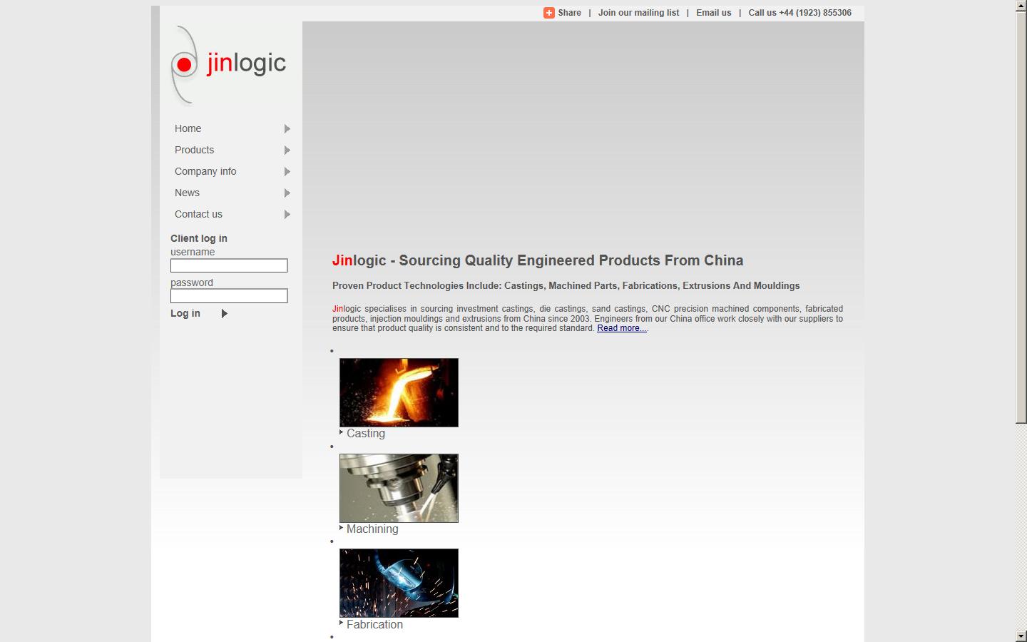 Jinlogic Ltd (Precision Machining) Website