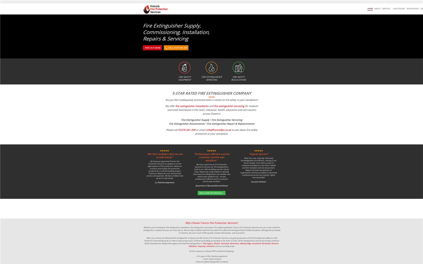 Francis Fire Protection Services Website