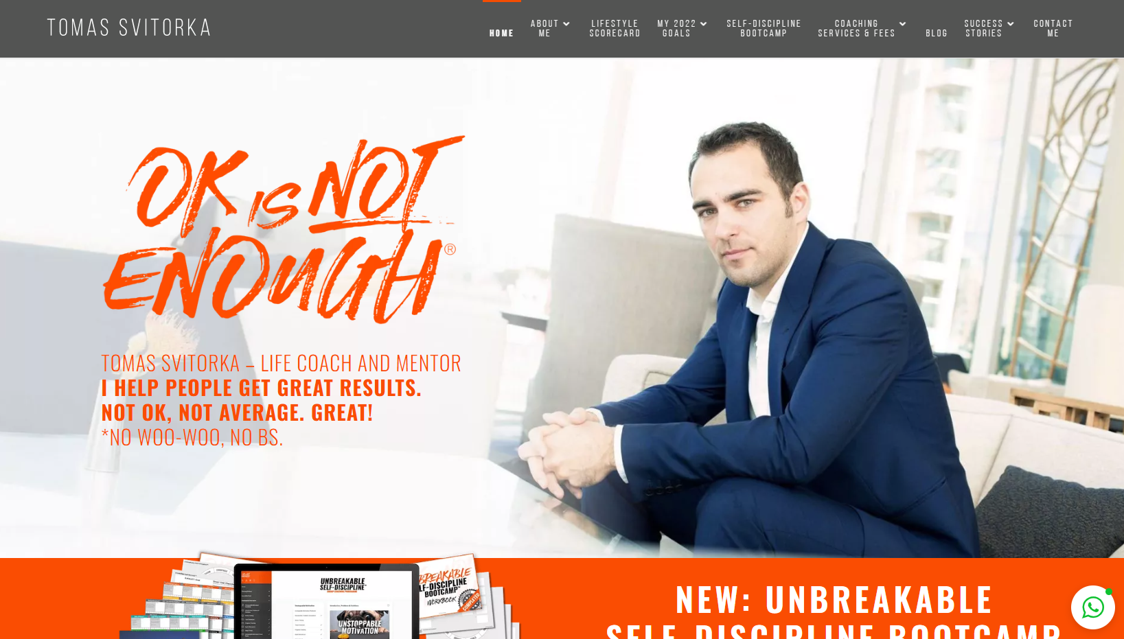 Tomas Svitorka Coaching - OK is NOT Enough  Website