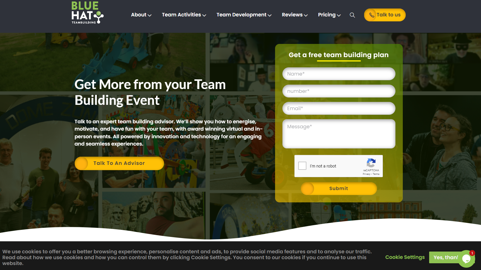 Blue Hat Teambuilding Website