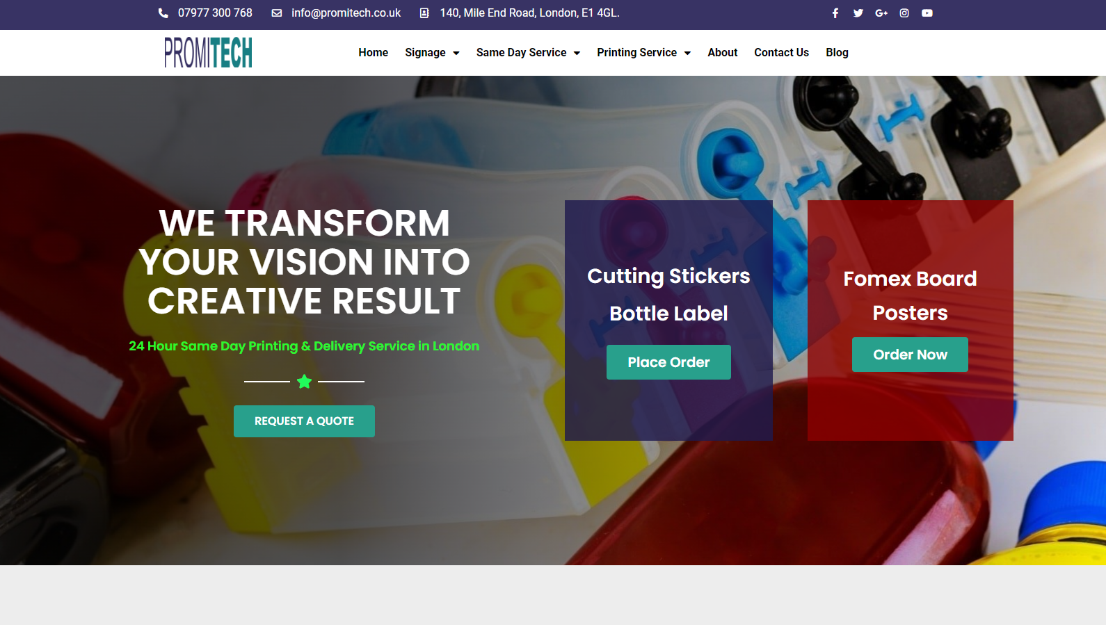 Promitech Print and Signs Website