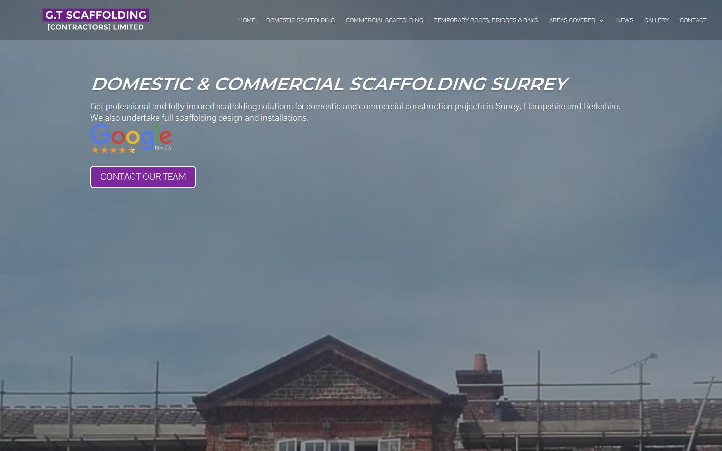 GT Scaffolding (Contractors) Ltd Website