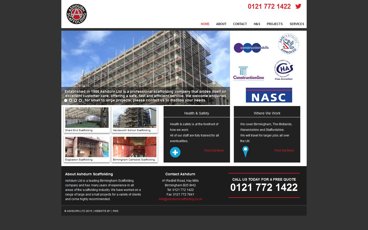 Ashdurn Scaffolding Contractors Website