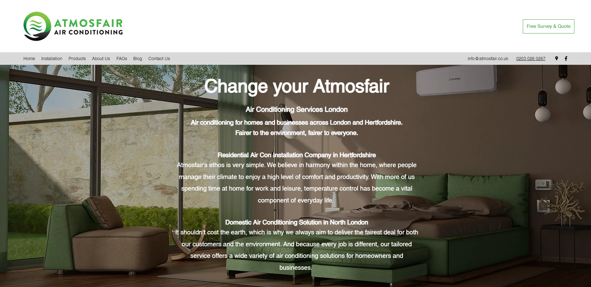 Atmosfair Air Conditioning Website